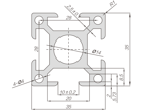 35系列铝合金型材 001 010 35 35